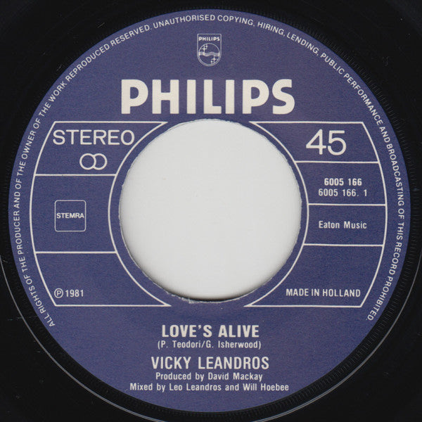 Vicky Leandros : Love's Alive (7", Single)