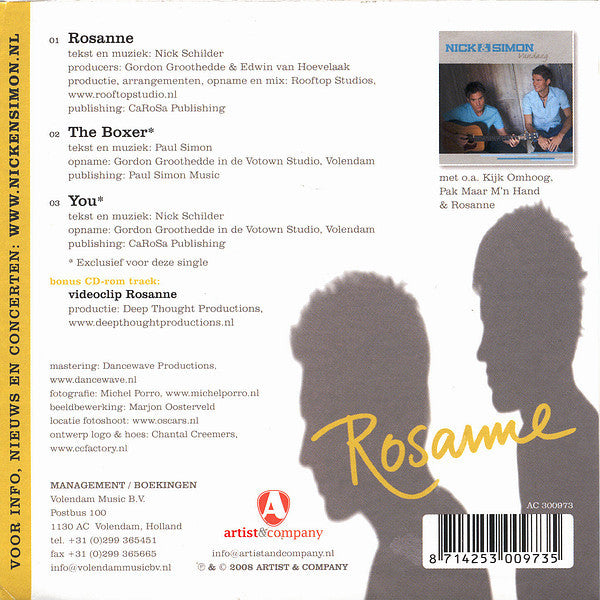 Nick & Simon : Rosanne (CD, Single, Enh)