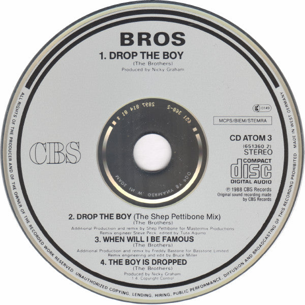 Bros : Drop The Boy (CD, Single)