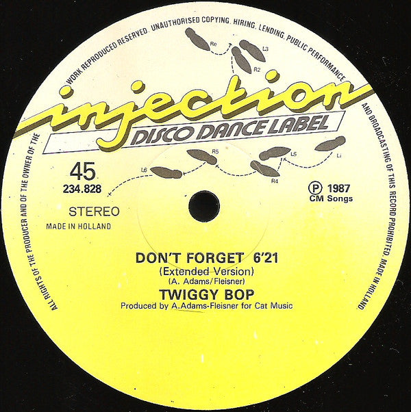 Twiggy Bop : Don't Forget (12")