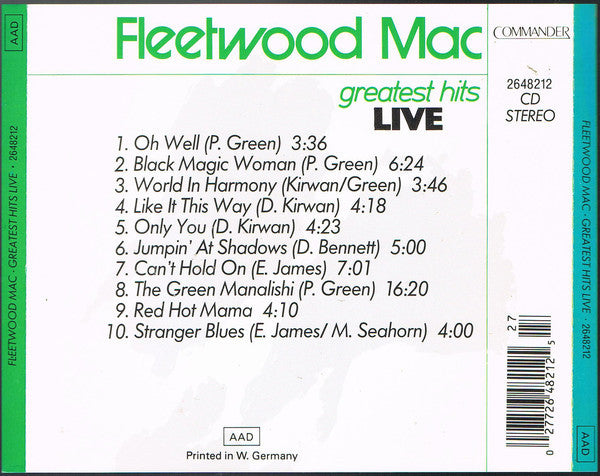 Fleetwood Mac : Greatest Hits Live (CD, Comp)