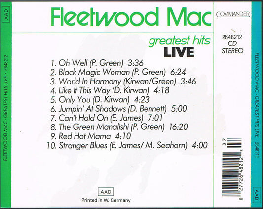 Fleetwood Mac : Greatest Hits Live (CD, Comp)
