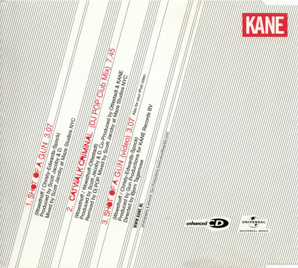 Kane (2) : Shot Of A Gun (CD, Single, Enh)