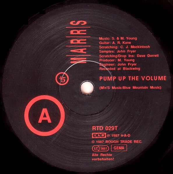 M|A|R|R|S : Pump Up The Volume (12")
