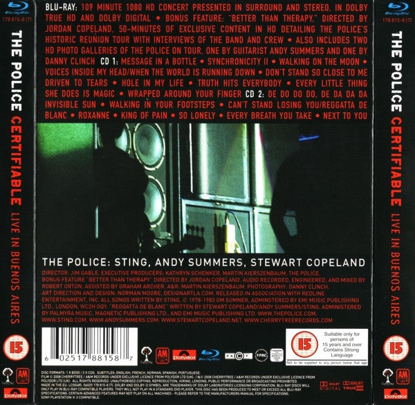 The Police : Certifiable (Live In Buenos Aires) (Blu-ray, Album, Multichannel + 2xCD, Album)
