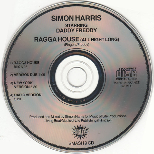 Simon Harris Starring Daddy Freddy : Ragga House (All Night Long) (CD, Single)