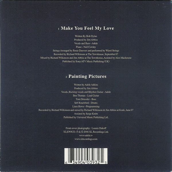 Adele (3) : Make You Feel My Love (CD, Single, Car)