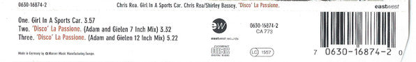 Chris Rea / Shirley Bassey : Girl In A Sports Car / 'Disco' La Passione  (CD, Maxi)