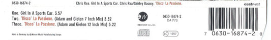 Chris Rea / Shirley Bassey : Girl In A Sports Car / 'Disco' La Passione  (CD, Maxi)