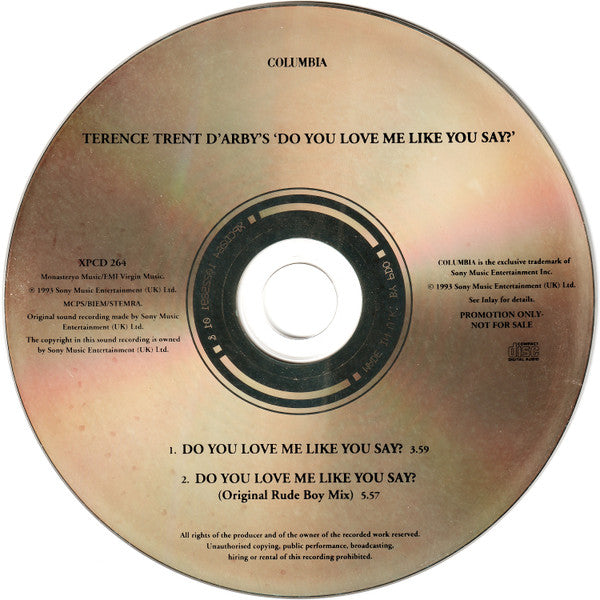 Terence Trent D'Arby : Do You Love Me Like You Say? (CD, Single, Promo)