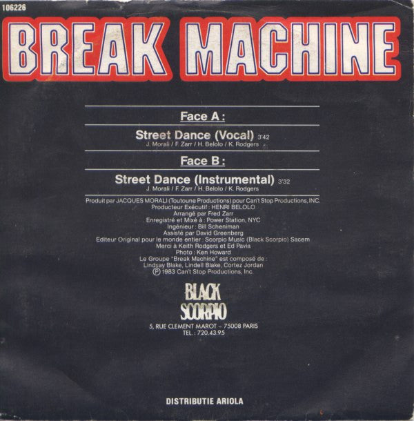 Break Machine : Street Dance (7", Single)