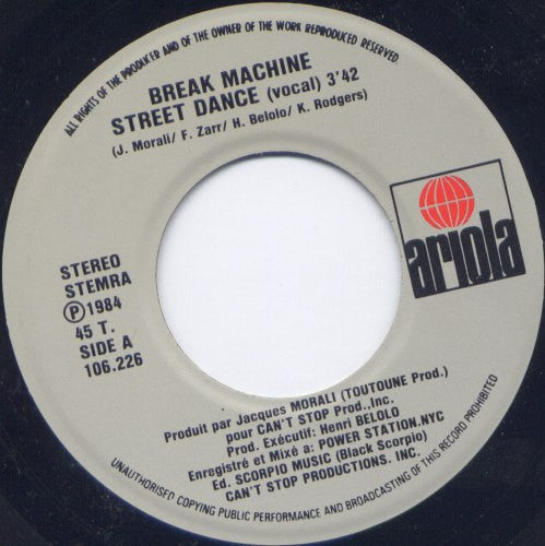 Break Machine : Street Dance (7", Single)