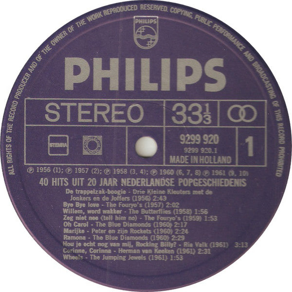 Various : Klaas Vaak Presenteert: 40 Hits Uit 20 Jaar Nederlandse Popgeschiedenis (2xLP, Comp, Gat)