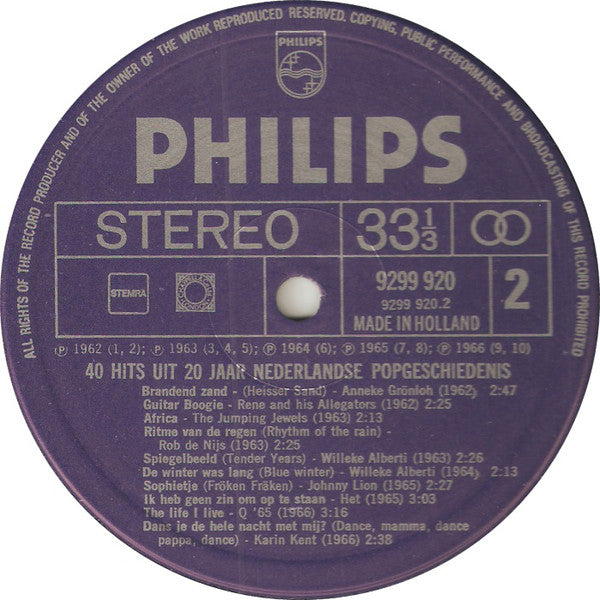 Various : Klaas Vaak Presenteert: 40 Hits Uit 20 Jaar Nederlandse Popgeschiedenis (2xLP, Comp, Gat)