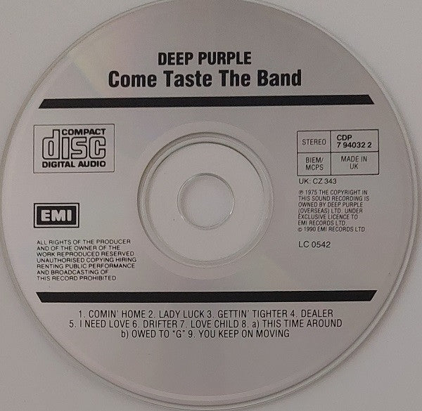 Deep Purple : Come Taste The Band (CD, Album, RE)