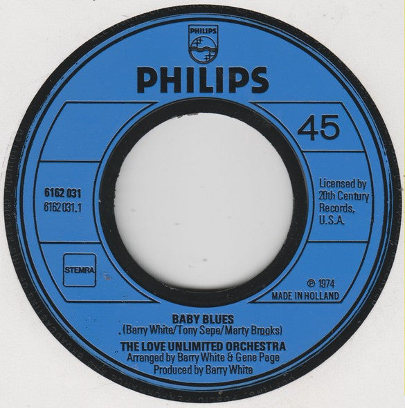Love Unlimited Orchestra : Baby Blues / What A Groove (7", Single)