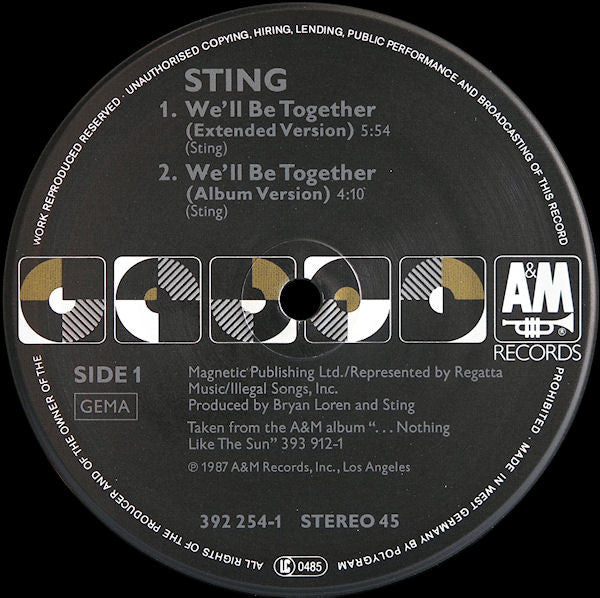 Sting : We'll Be Together (12", Single)