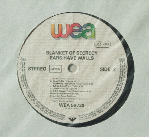 Blanket Of Secrecy : Ears Have Walls (LP, Album)