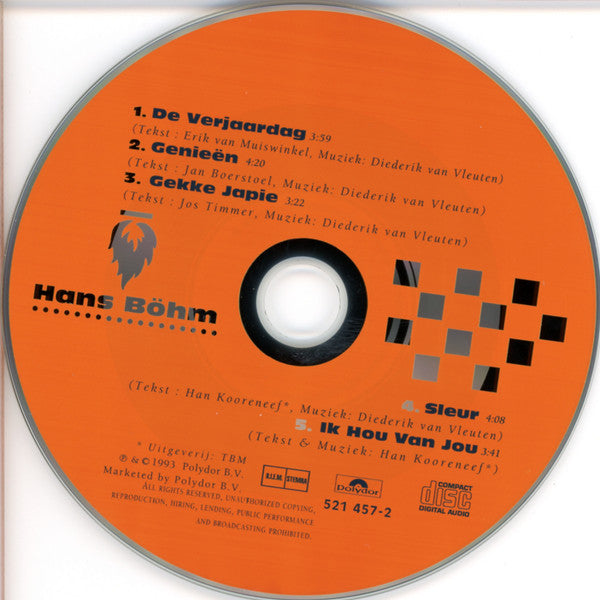 Hans Böhm (2) : De Knieën Van Genieën (CD, EP, Promo)