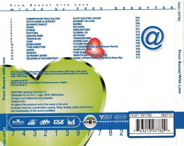 Yves Deruyter : From Bonzai With Love '96 (CD, Comp, Mixed)