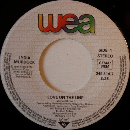 Lydia Murdock : Love On The Line (7", Single)