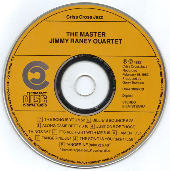 Jimmy Raney Quartet Featuring Kirk Lightsey : The Master (CD, Album, RE)