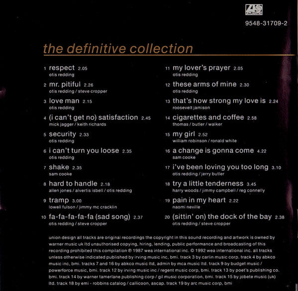 Otis Redding : The Dock Of The Bay - The Definitive Collection (CD, Comp, RE)