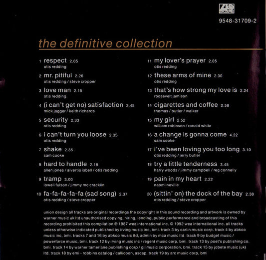 Otis Redding : The Dock Of The Bay - The Definitive Collection (CD, Comp, RE)
