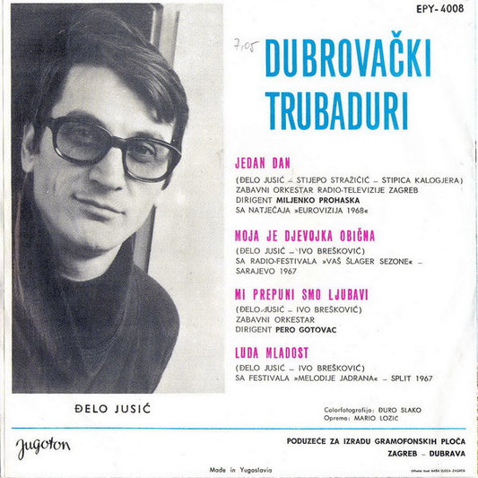 Dubrovački Trubaduri : Jedan Dan (7", EP, RE)