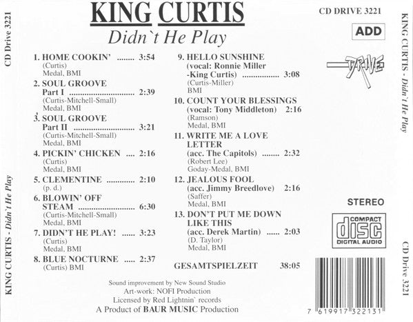 King Curtis : Didn't He Play (CD, Comp)