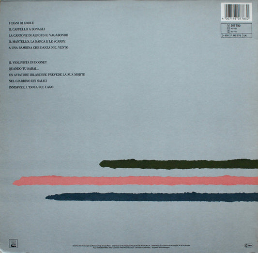 Angelo Branduardi : Branduardi Canta Yeats - Dieci Ballate Su Liriche Di William Butler Yeats (LP, Album, Gat)