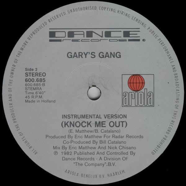 Gary's Gang : Knock Me Out (12" Disco Version) (12", Pic)
