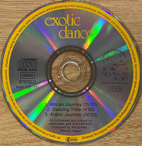 Anugama & Sebastiano (2) : Exotic Dance (CD, Album)