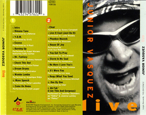 Junior Vasquez : Live (Vol. 1) (2xCD, Comp, Mixed)