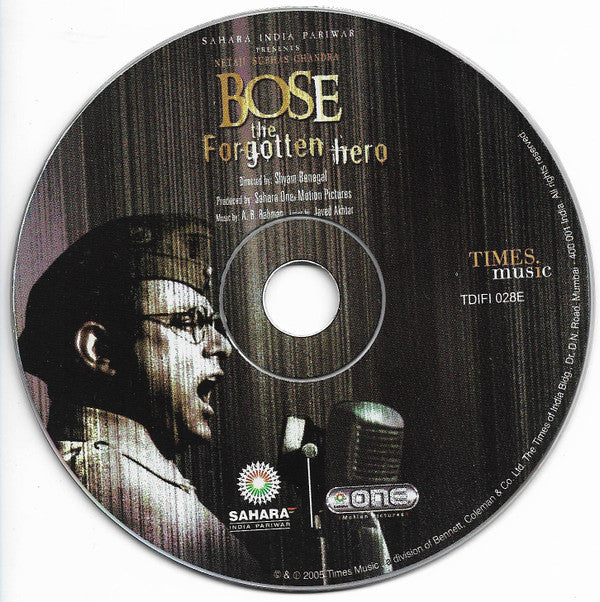 A.R. Rahman : Netaji Subhas Chandra Bose: The Forgotten Hero (CD, Album, Hin)