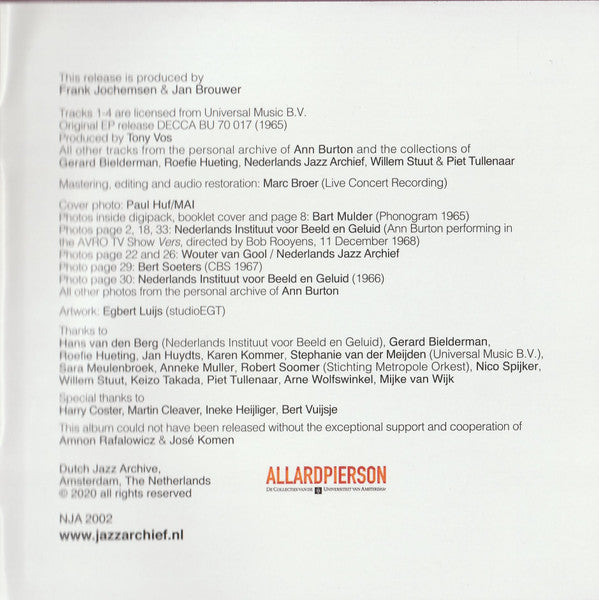 Ann Burton : Early Blue 1958-1968 (CD, Comp)