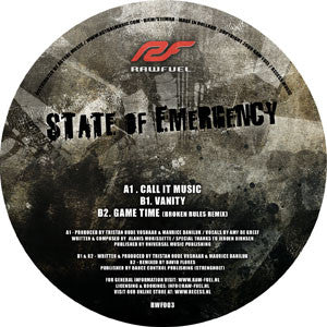 State Of Emergency (5) : Call It Music (12")