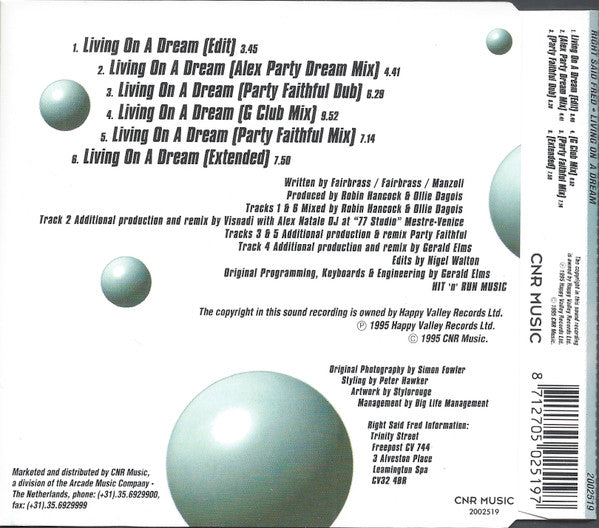 Right Said Fred : Living On A Dream (CD, Maxi)