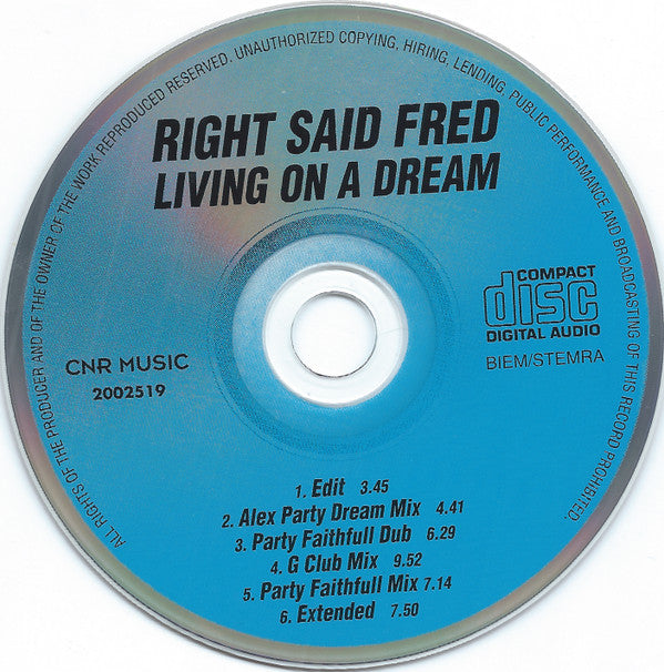 Right Said Fred : Living On A Dream (CD, Maxi)