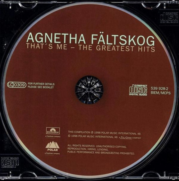 Agnetha Fältskog : That's Me - The Greatest Hits (CD, Comp, RM)