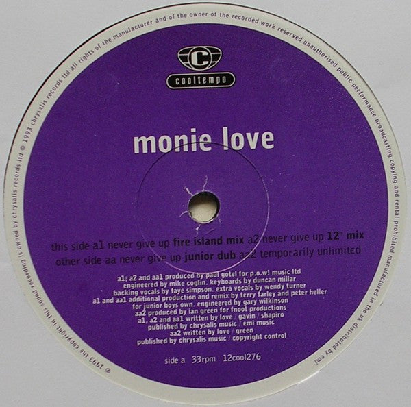 Monie Love : Never Give Up (12", Single)