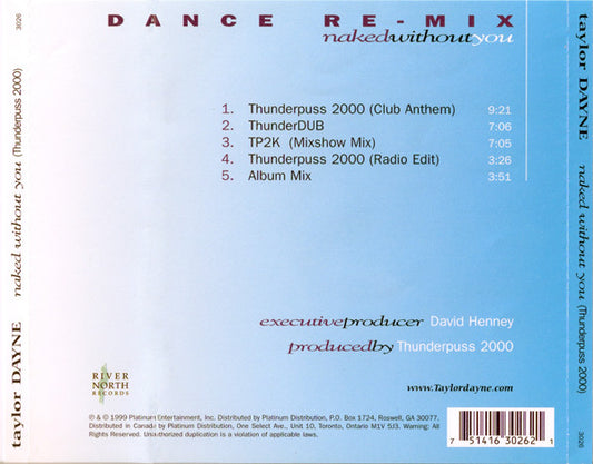 Taylor Dayne : Naked Without You (Dance Re-Mix) (CD, Single)