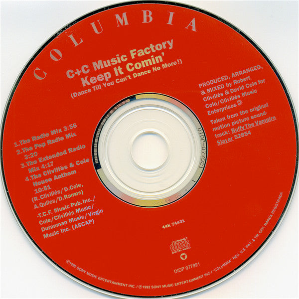 C + C Music Factory Featuring Q-Unique And Deborah Cooper : Keep It Comin' (Dance Till You Can't Dance No More!) (CD, Maxi)