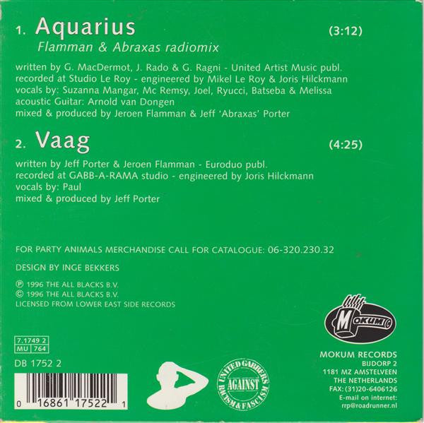 Party Animals : Aquarius (CD, Single, MP)