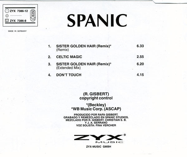 Spanic : Sister Golden Hair (Remix) (CD, Maxi)