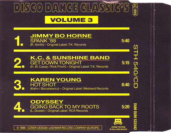 Various : Disco Dance Classic's Volume 3 (CD, Comp)