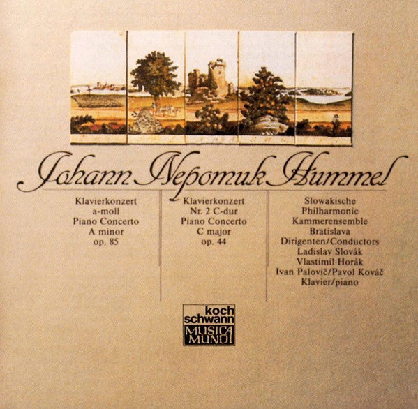 Johann Nepomuk Hummel, Slovak Philharmonic Orchestra, Bratislava Chamber Ensemble, Ladislav Slovák, Vlastimil Horák, Ivan Palovič, Pavol Kováč : Piano Concerto In A Minor Op.85 - Piano Concerto No.2 In C Major, Op.44 (CD, Comp, RE)