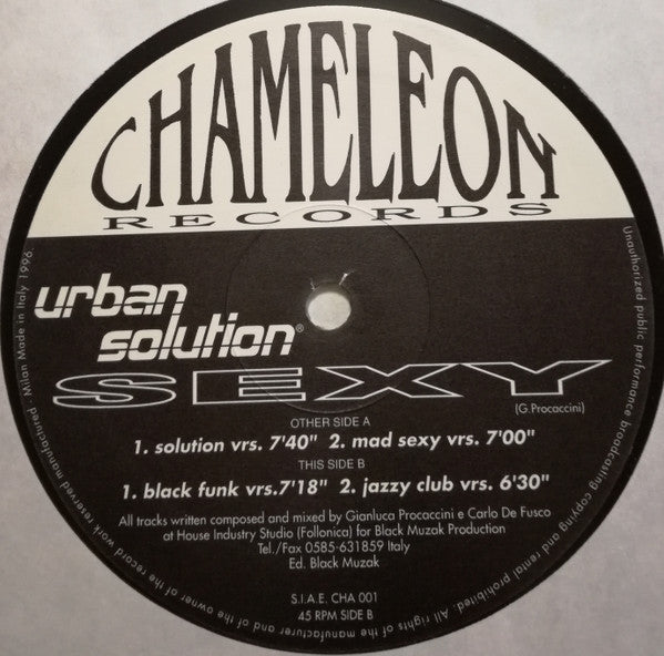 Urban Solution : Sexy (2x12", Ltd, Promo)