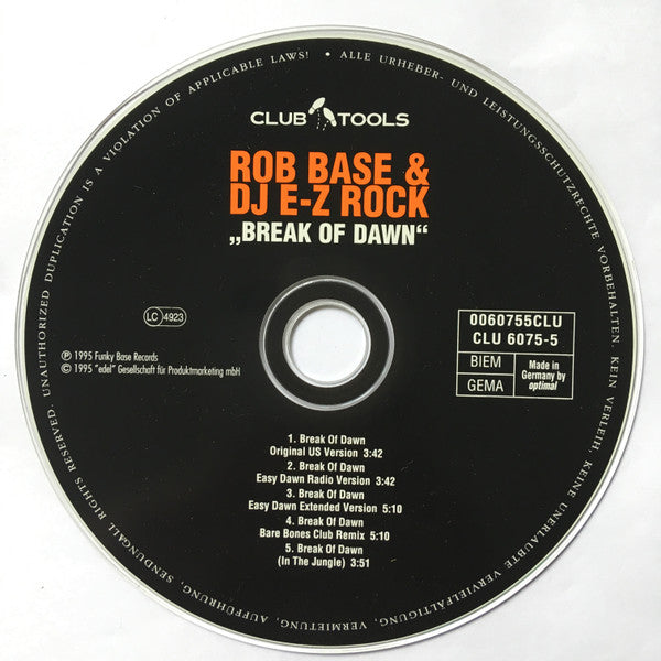 Rob Base & DJ E-Z Rock : Break Of Dawn (CD, Maxi)