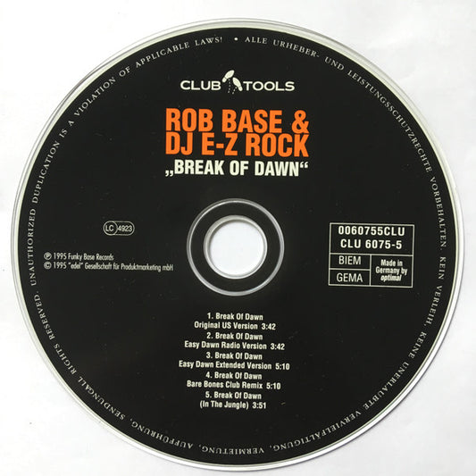 Rob Base & DJ E-Z Rock : Break Of Dawn (CD, Maxi)